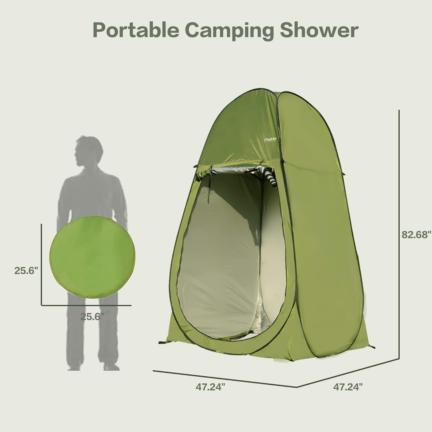 Camping Shower Tent 7FT Instant Up Privacy Tents, Portable Toilet Tent Outdoor Dressing Room, Foldable Camp Sun Shelter For Beach Fishing