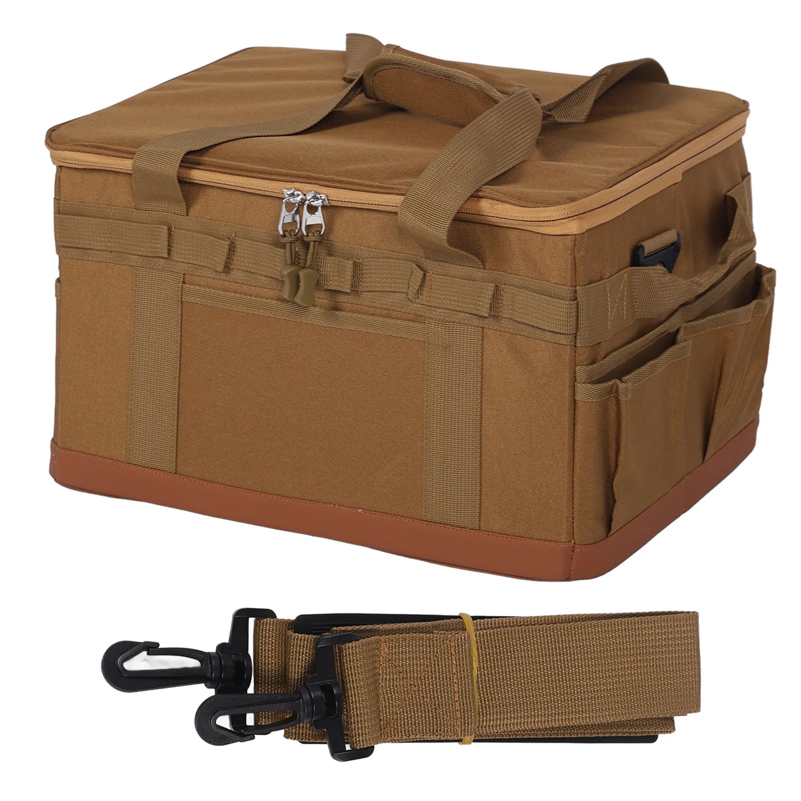 30L Camping Cooking Utensil Organizer Large Capacity Hard Picnic Storage Bag Detachable Multifunctional Utility Camping Supplies