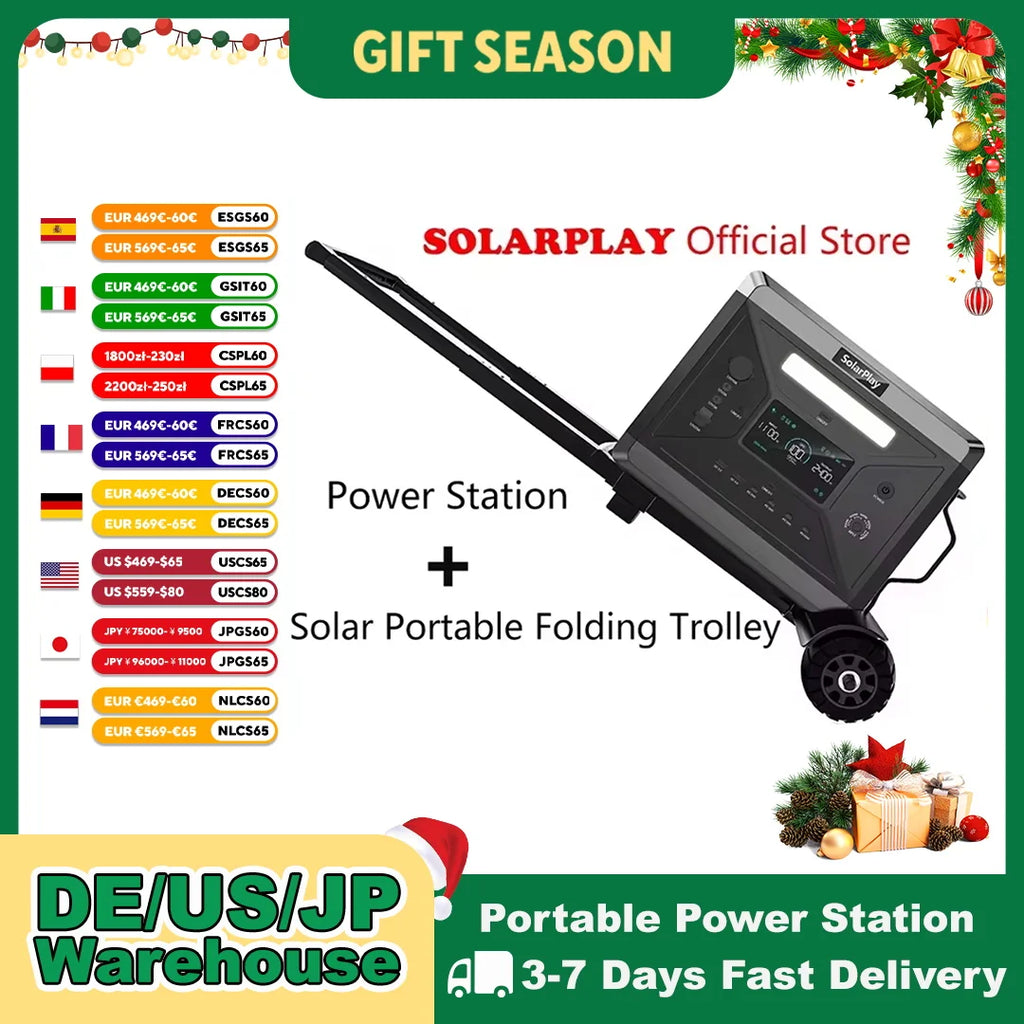 SOLARPLAY Mobile Power 220v 2400w Portable Power Station 2160WH Camping Supplies Auxiliary Battery Lifepo4 For Camping Outdoor